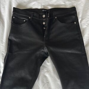 Purple Brand Black Leather Pants